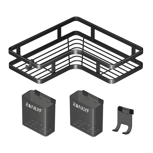 Zenlyf No Drill Bathroom Shelf & Kitchen Organizer (White)