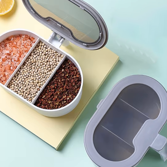 Zenlyf Triple Compartment Plastic Spice Box