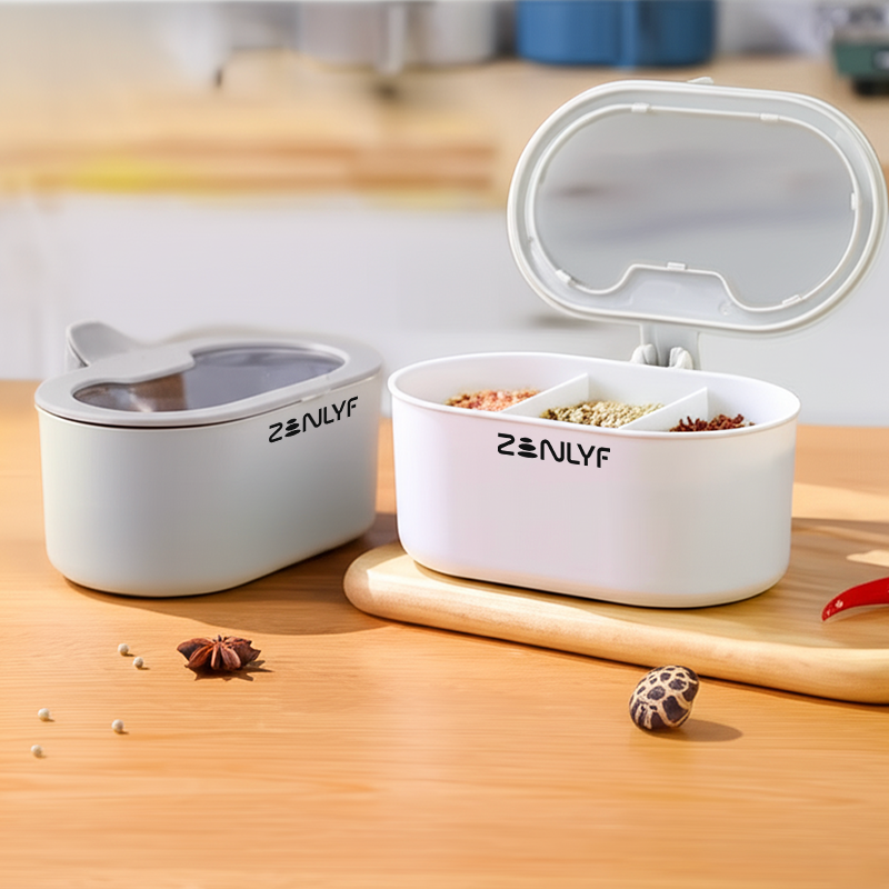Zenlyf Triple Compartment Plastic Spice Box