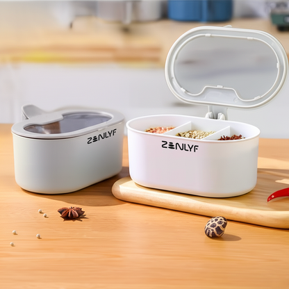 Zenlyf Triple Compartment Plastic Spice Box