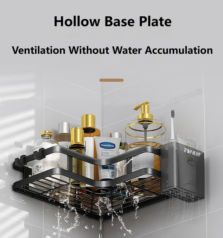 Zenlyf No Drill Bathroom Shelf & Kitchen Organizer  (White)