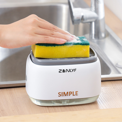 Zenlyf Premium Dishwashing Liquid Dispenser with Sponge Holder for Kitchen Sink
