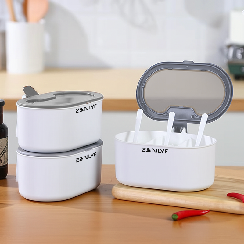 Zenlyf Triple Compartment Plastic Spice Box