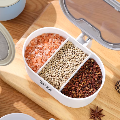 Zenlyf Triple Compartment Plastic Spice Box