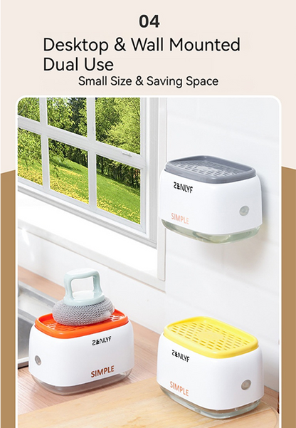 Zenlyf Premium Dishwashing Liquid Dispenser with Sponge Holder for Kitchen Sink