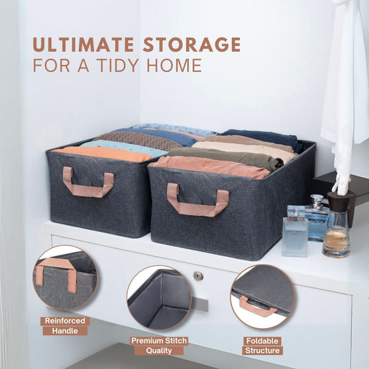 Zenlyf Wardrobe Organizer for Clothes/Foldable Cupboard Storage (Pack of 4,Grey)