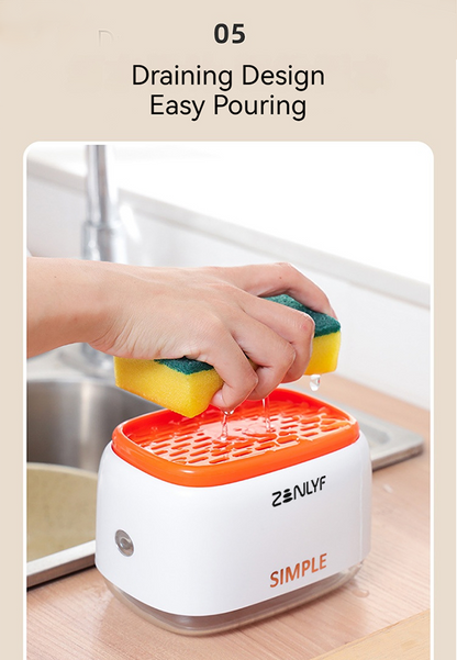 Zenlyf Premium Dishwashing Liquid Dispenser with Sponge Holder for Kitchen Sink
