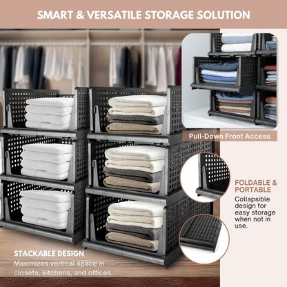 Zenlyf Foldable and Stackable Organizer For Cupboard Almirah Space For Clothes,Toys, Kitchen Essentials/Batrhroom Essentials and Office Stationaries (4)