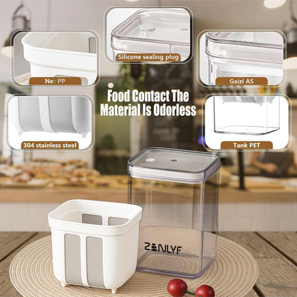 Zenlyf Yogurt Filter Curd Strainer with Lid | Greek Yogurt Maker for Hung Curd, Cream Cheese, Labneh | Reusable Plastic Yogurt Strainer for Homemade Thick Yogurt & Healthy Cooking