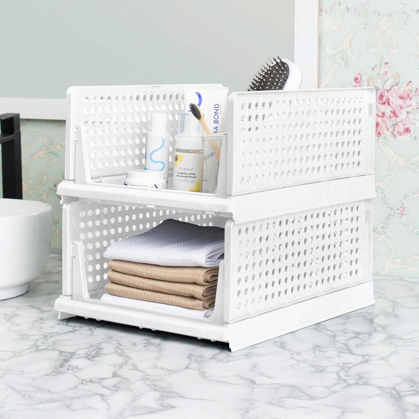 Zenlyf Stackable Wardrobe Organizer for Storage - Foldable Cupboard Cloth Organizer with Adjustable Sliding Drawer, Storage Box and Organiser for Efficient Wardrobe Space Management (2)