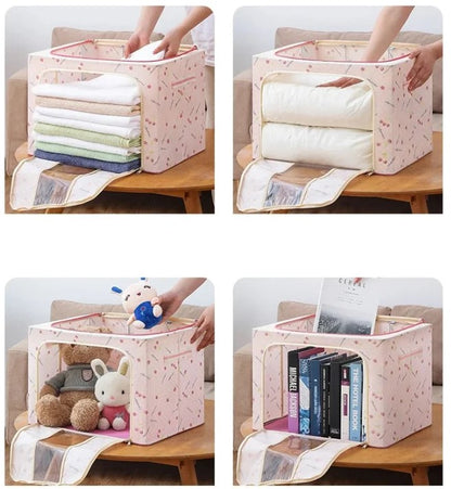 Zenlyf Foldable Underbed Storage Box with Clear Window, Sleek and modern container